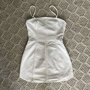 White Denim Short Dress